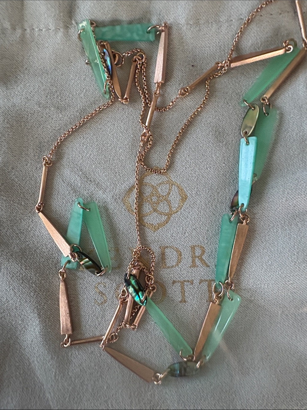 Kendra Scott Rose Gold Necklace with natural stones